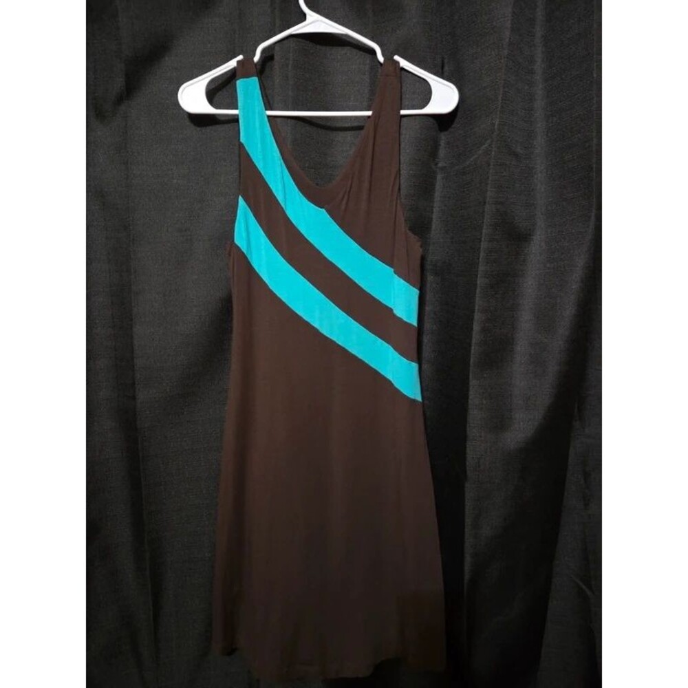 VTG Y2K ABS by Allen Schwartz Colorblock Knit Slinky Dress - NWT Small